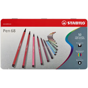Stabilo Pen 68 Set - Set of 50, Tin Case, Assorted Colors